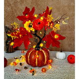 2Pcs 10Ft/Piece Fall String Lights Pumpkin Acorns Maple Leaf Fall Led Lights For Halloween Autumn Thanksgiving Christmas
