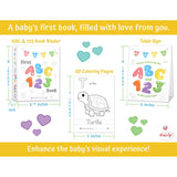 Baby'S First Abc & 123 Book Baby Shower Activity, Guest Book Alternative With Alphabet Coloring Pages, Educational Keepsake & Activities For Guests - Baby Shower Games Craft Kit