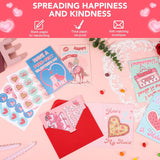 24 Pack Valentines Day Cards, Funny Valentines Card With Envelopes & Stickers, 6 Designs Valentine Cards For Kids Classroom, School, Adults, Family, Friends, Happy Love Notes For Him & Her