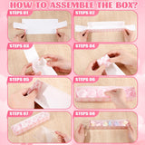 30 Sets Valentine Chocolate Strawberries Boxes With Clear Window 30 Pcs Bakery Macaron Boxes 250 Pcs Paper Food Trays 4 Bags Raffia Gift For Valentine 12 X 2.2 X 2 Inch(Elegant Style)