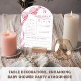 Pink Bow Baby Predictions And Advice Cards - 30Pcs Gender Reveal Games For Guests, 5 X 7 In Baby Shower Activities For Guests, Gender Neutral Decor Table Decorations For New Parents
