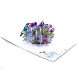 Floral Symphony: A Hummingbird Pop-Up Greeting Card, Birthday Card, Mothers Day Card, All Occasions