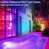 32.8FT RGB LED Neon Strip Lights App & Remote Control IP65 Waterproof Flexible Rope Lights