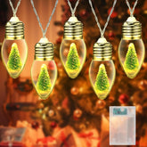 13Ft Christmas Snow Globe String Lights With Tree 20 Led Fairy Bulb Lights Christmas Tree Decorations Battery Powered In