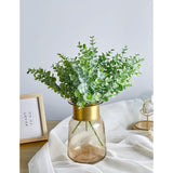 4Pcs Artificial Eucalyptus Plant Fake Silver Dollar Eucalyptus Branches Greenery Wedding Jungle Theme Party Home Decor (Green)