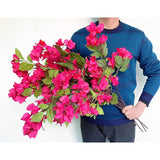 Pack Of 8 Artificial Flowers Stems Silk Bougainvillea Branches For Wedding Centerpieces, Table Runner, Indoor & Outdoor Decoration - 30 Inch (Fuchsia) 1
