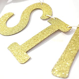 Sip Sip Hooray Banner Gold Glitter for Bachelorette, Wedding & Bridal Shower Decor