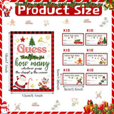 61 Pieces Christmas Guess How Many Cards Game Christmas Guessing Game, 60 Guess How Many Cards And 1 Sign For Adults Kids Families Baby Shower Holiday Activity Decorations