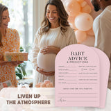 Baby Predictions And Advice Cards - 30Pcs Gender Reveal Games For Guests, 5 X 7 In Baby Shower Activities For Guests, Gender Neutral Decor Table Decorations For New Parents-Pink