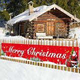 Merry Christmas Outdoor/Indoor Xmas Decorations - Party Banners For Porch, Railing, Fence & Yard - Festive Clearance