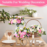 24 Bundles Artificial Peonies Flowers Wedding Faux Flowers Silk Peony Bouquet Bulk Bride Fake Florals Arrangements For Table Centerpieces Wedding ?Party Vase Decor (Light Pink, White)
