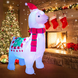 6 Feet Inflatable Christmas Alpaca Holiday Lighted Blow Up Yard Decoration Alpaca Christmas Inflatable Llama Outdoor Déc