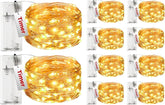 10 Pack 10FT 30 LED Fairy Lights Battery Operated with Timer Waterproof Copper Wire Twinkle String Lights for Indoor Outdoor Christmas Tree Wedding Party Holiday Decor