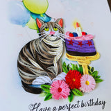 Quilling Cards 3D Birthday Cards, Handmade Paper Quilled Card, Handcrafted Quilling Card For Women, Kids And Special Family (Cat)