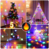 Globe String Lights, 26Ft 64 Led Rgb Christmas Fairy Lights Battery Operated, Twinkle Lights With Remote Control For Par