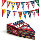 48 Country Flag Triangle Pennants 15m Banner for Events & Classrooms