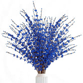 10 Pcs 29.5’’ Long Artificial Jasmine Flowers Tall Fake Flower Bouquet Faux Jasmine Plants Dry Branches For Wedding Home Party Office Hotel Restaurant Kitchen Decoration?Blue?