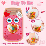 Mason Jar Valentines Day Cards - 48 Pack Monster Mason Jar Valentine Exchange Cards With Treat Bag Bulk For Kid, Funny Monster Exchange Gifts For Boys Girls Classroom Party(Candy Not Included)