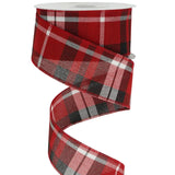 Red And Black Wired Ribbon 2.5 Inch Red And Black Buffalo Check Ribbon Christmas Plaid Ribbon 25 Yards Black And Red Buffalo Plaid Ribbon For Christmas Tree, Garland, Wreath Bow