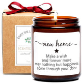 House Warming Gifts New Home, New Home Candle,Gifts For Women,House Warming Gift For Women And Men,Gift For Home Buyers, New Homeowner,Sandalwood & Rose Scented Candle,7Oz