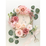 Artificial Flowers Combo Set Dusty Rose Silk Flower For Diy Wedding Fake Floral Arrangements Bouquets Centerpieces Party Baby Shower Cake Home Decorations (Purple Pink)