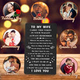 Anniversary Card For Wife Birthday Gifts, Christmas Gifts For Wife Wallet Card, Mothers Day, Valentines Day Gift For Her