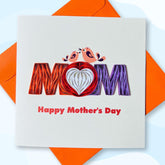 Mother'S Day Card, Quilled Quilling Card, Thank You, Mothers Day, 3D Artful Greeting Card With Envelope, For Mom Daughter Sister Grandma Grandmother (Mom)