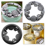 Candle Toppers Candle Lids Jar Candle Shades Antique Shell Starfish Pattern Candle Toppers Lids Candle Accessories Shades Silver