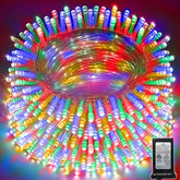 124 Ft 380 Led String Lights Outdoor Indoor, Christams String Lights Waterproof 8 Modes & Timer, Fairy Lights Plug In Fo