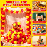 10 Pcs 5 Ft Marigold Garland Diwali Marigold Garlands Decoration Indian Flowers For Decoration Artificial Flowers For Day Of The Dead Altar Wedding Party,Red And Yellow