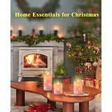 Flickering Flameless Candles With Embedded String Lights, Battery Operated Candles With Remote Control And Timer,Led Candles For Home Decoration,Real Wax, 3 Pack Pink