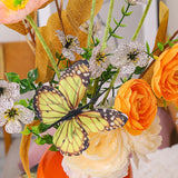Artificial Flowers With Ceramic Vase, Fake Flowers For Home And Office Decor, Floral Arrangements With Vase Centerpieces, Orange,15.7 Inches, 1 Piece
