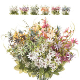 Artificial Flowers Wildflowers Silk Daisy Spring Fake Daisies Decoration Summer Uv Resistant Colorful Mixed Bundles Faux Greenery Outdoor Plant Stem Filler For Home Decor Indoor Floral Arrangements