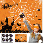 Halloween Party Games Pin The Spider On The Web Game Reusable Pin Game Spider Web Halloween Party Favor Supplies For Kids Girls Boys
