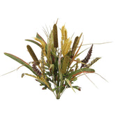 14 Stems Artificial Flowers Cattail Wheat Fall Mixed Bush Arrangement - For Home Decor, Weddings, Classrooms, Events, Offices, Funerals - Tuscany Fall Color