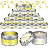 20 Pcs Eid Mubarak Candles Muslim,Islam Meditation,1 Ounce Ramadan Scented Wax Candles,Allah Assorted Scent Gift For Family Wedding Holiday Celebration Party Supplies (White Gold)