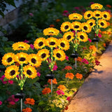 4 Pack Solar Sunflower Lights 24 Flowers Waterproof Garden Stakes for Yard Patio Lawn