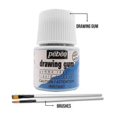 Pebeo Drawing Gum Made In France - Masking Fluid For Watercolor Painting And Various Art Projects - Bundled With Applicator Brush Set