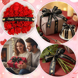 10 Yards Happy Valentine'S Day Ribbon Glitter Black Gold Heart Ribbon Craft For Hair Bow Wreath Crafts Gift Wrapping Flower Bouquet Anniversary Wedding Decor Birthday Party Supply(2 Inch)