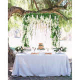 2Pcs 6Ft/Piece Artificial Flowers Wisteria Garland Artificial Wisteria Vine Hanging Flower Greenery Garland For Home Garden Outdoor Wedding Arch Floral Decor (White)