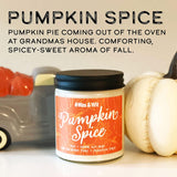 Pumpkin Spice Fall Candles For Home Scented – Vanilla, Pumpkin, Cinnamon, Clove – Perfect Home Décor Gifts For Autumn, Holiday, Christmas, Winter - 9Oz, Soy Wax, 50 Hour Burn