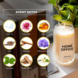 Scented Candles For Home (Home Office) - 13.75 Oz Long-Lasting Natural Soy Wax Blend Jar Candle Gifts For Women & Men, 60-80 Hours Burn Time - Notes Of Fresh Air, Water Lilies & Amber