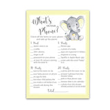 Gender Neutral Baby Shower Games — What'S On Your Phone Game — Pack Of 25 — Cute Yellow Elephant Little Peanut Theme, Couples Shower Activity, Gender Reveal Party, Sprinkle, Sip & See G521-Phn