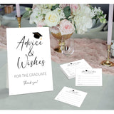 Advice And Wishes For The Graduate Sign, 30 Graduation Advice Cards And 1 Standing Sign, Graduation Decorations Class Of 2025, High School College Graduation Party Games, Graduation Party Supplies