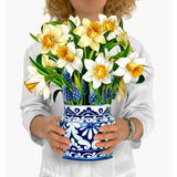 Pop Up Cards, English Daffodils, 12 Inch Life Sized Forever Flower Bouquet 3D Popup Greeting Card, Birthday Cards, Get Well Gifts, Blank Notecard & Envelope