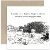 Old English Co. Winnie The Pooh Birthday Card For Friend - Friend Nicest Thing Quote From Winnie The Pooh And Piglet For Sister, Cousin, Bff - Thinking Of You Sympathy Card | Blank Inside Envelope