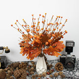 8 Pcs 17 Inch Fall Maple Leaves Stems Artificial Fall Picks Autumn Berry Stems With Pumpkins Acorns For Thanksgiving Day Harvest Festival Home Indoor Decorations