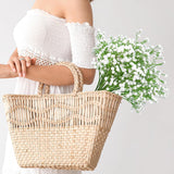 Babys Breath Artificial Flowers 14Pcs White Artificial Baby Breath Gypsophila Real Touch Flowers Bulk Realistic Long Stem Bouquet For Wedding Centerpieces Party Garden Home Decorations