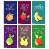 Mini Fruit Valentines (Wallet-Sized Cards With Mini Envelopes) For Valentine'S Day (Set Of 24)