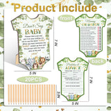 61Pcs Baby Shower Game Set, Gender Reveal Supplies For 20 Guests, Included 20 Pencils 1 Don'T Say Baby Sign 20 Clothespin, Woodland Animals Baby Shower Party Decorations